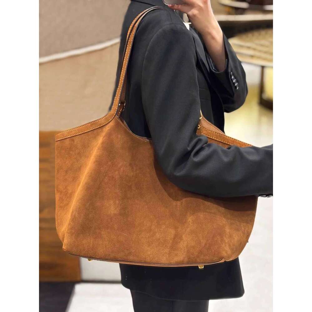 Designer Bag Tote Bag Shoulder Bag Suede Brown For Women 2025 New Relaxed Feel Large Capacity Commuter Genuine Leather Tote Bag