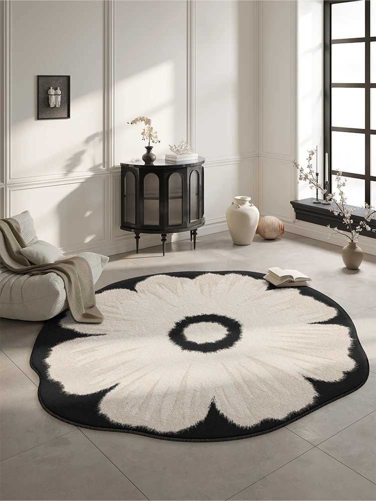 Luxurious VIKAMA Imitation Cashmere Carpet with Flower Pattern for Home Decoration Guest Room Bathroom Bedroom Floor Mats Y251105