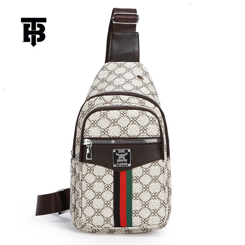 Designer Bag New Personalized Printed Men's Chest Bag Trendy Casual Versatile Shoulder Bag Water-resistant PU Luxury Bag Texture Commuter Crossbo
