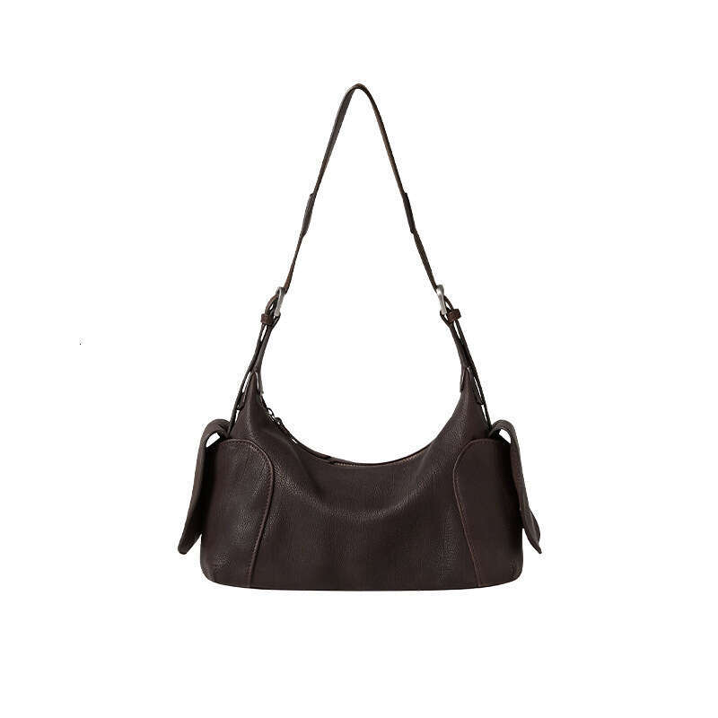 Qiu Zhen Vegetable-Tanned Cowhide Casual Toast Crossbody Shoulder Commuter Bag for Women