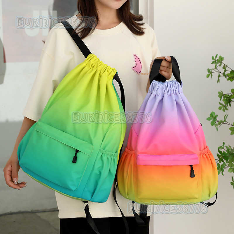 Waterproof Hiking Travel Bag Large Capacity Sports Gym Bag Outdoor Travel Bag Drawstring Pocket Drawstring Backpack H250906