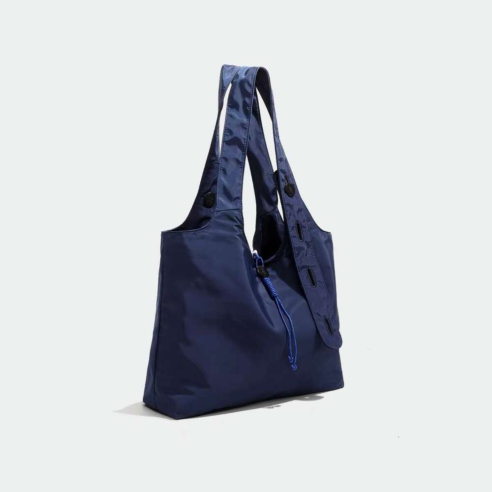 Fashionable Versatile Dark Blue Nylon Shoulder Handbag Large Capacity Tote Bag