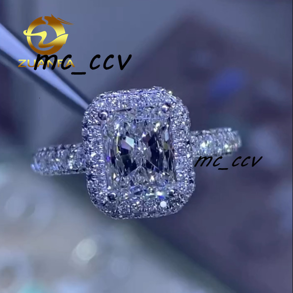 Fine Jewelry Luxury Wedding Ring 925 Sterling Silver Gold Plated Engagement Ladies Ring