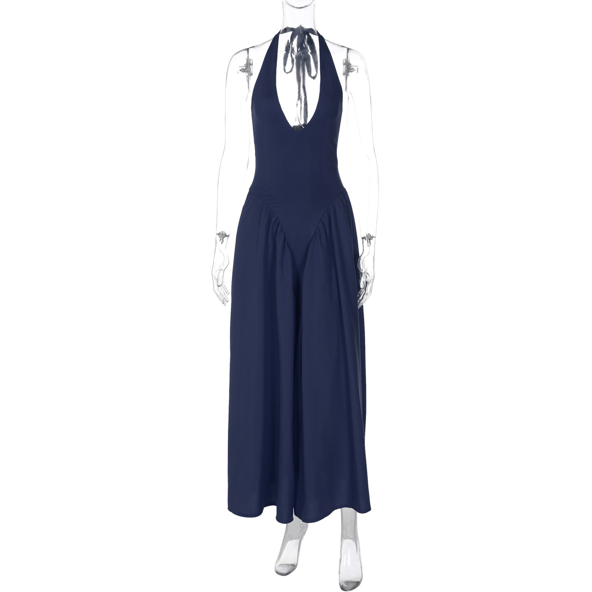 XR113 Hollow Halter Neck Dress with Large Swing