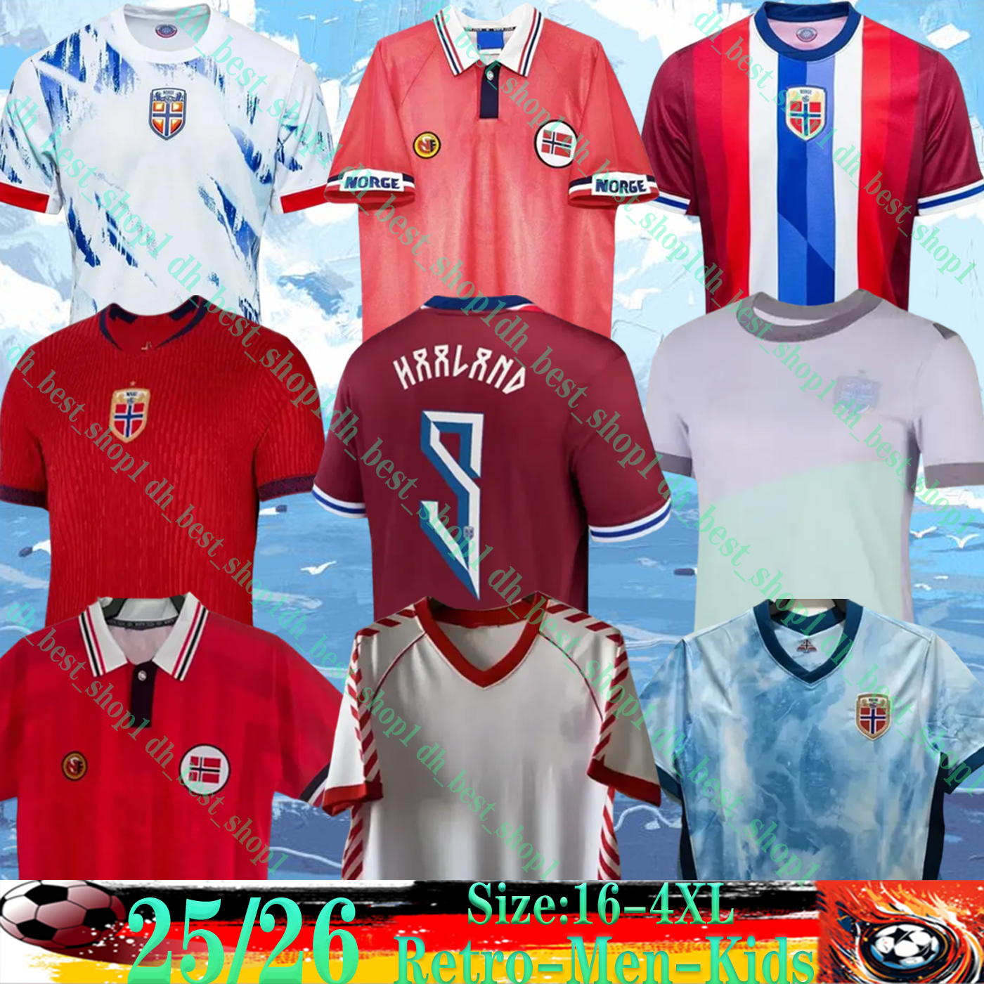2025 2026 Norway Soccer Jersey Men Kids Home Away Haaland Odegaard STRAND sorloth BERG NUSA 25 26 national SOLSKJAER Retro 1984 1998 2000 Norway Retro Football T shirt
