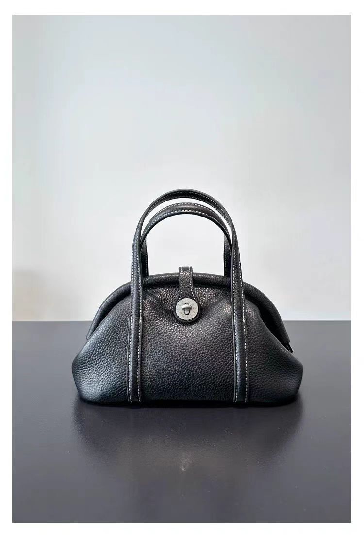 new leather clip catfish bag luxury bag one layer cowhide shell bag shoulder bag designer bag dumpling bag leisure shoulder bag