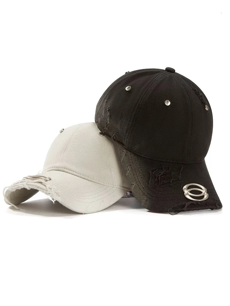 Washed Ripped Vintage Baseball Cap Men Women Hip Hop Punk Rock Denim Hat Street Casual Casquette 250905