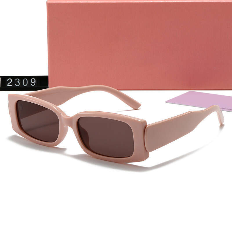 New Men and Women Small Frame Pink Glasses High-grade Beach Internet Celebrity Sunglasses 2309 bf1