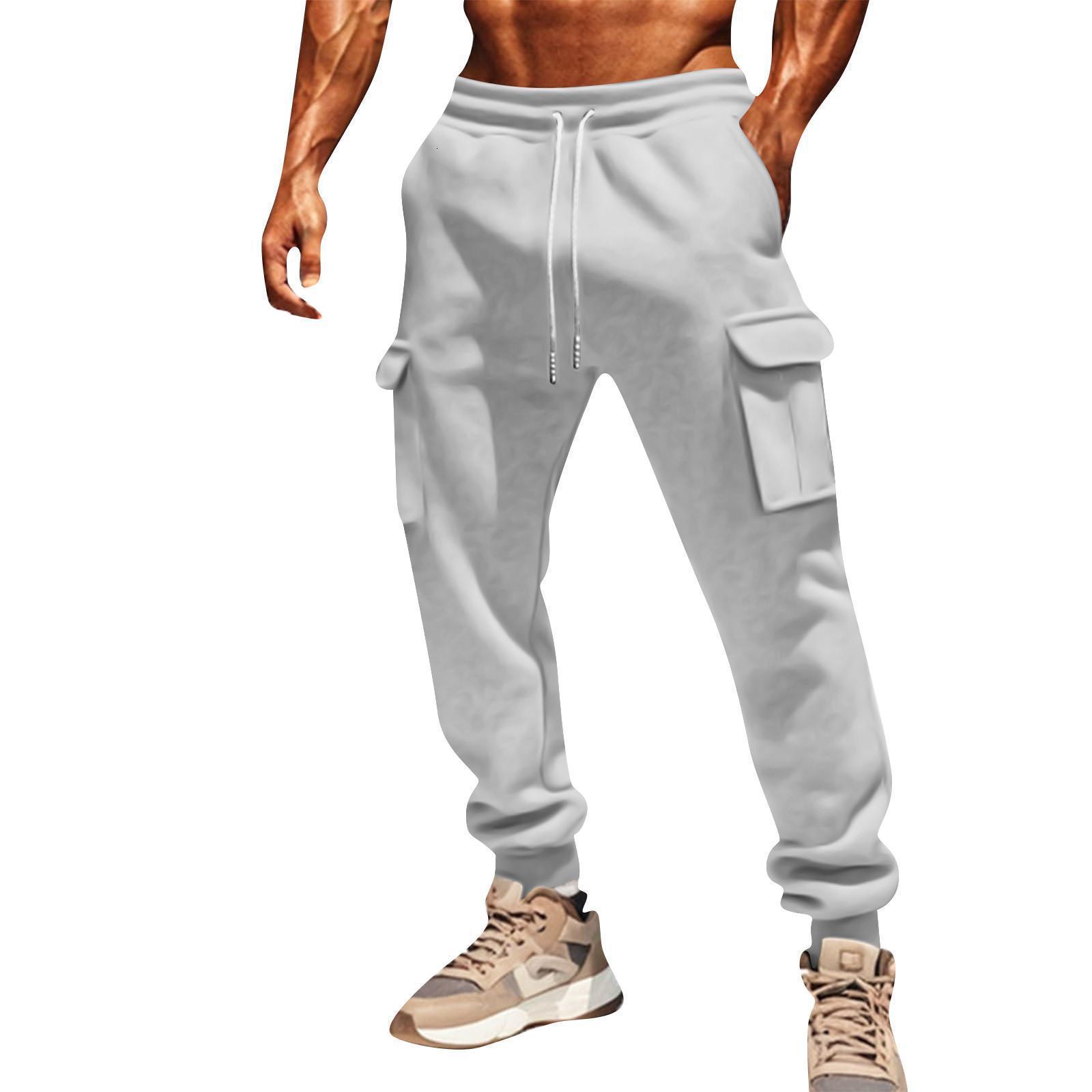 Multipocket Cargo Casual Pants Mens Drawstring Sweatpants Versatile Long Pants201118