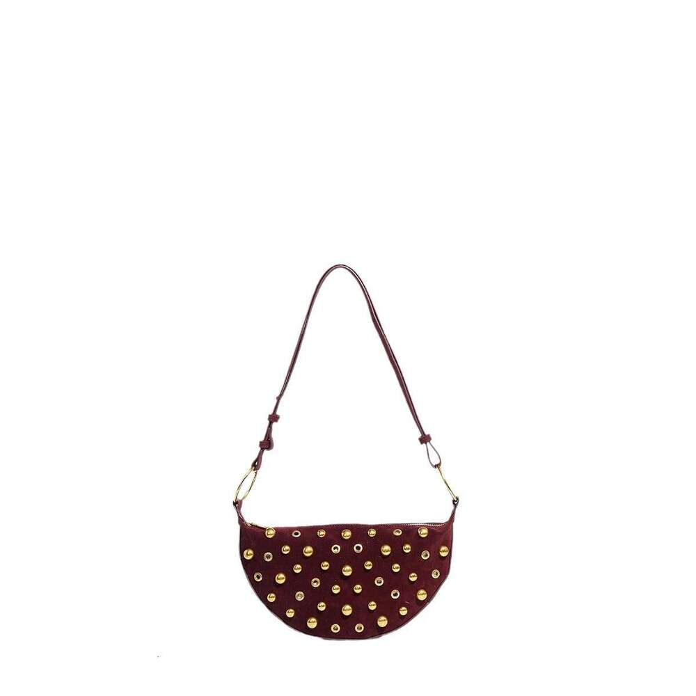 Trendy Punk Style Eyelet Mushroom Stud Single Shoulder Crossbody Bag for Women