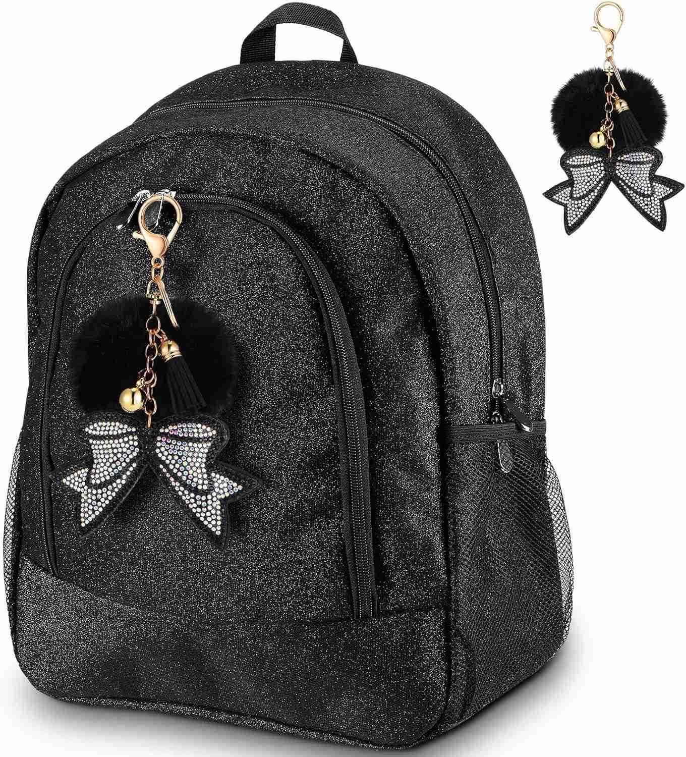 Cheer Backpack with Bow Keychain Cheerleading Glitter Backpack Cheerleaders Gift Cheer Bags for SportBlueZ250906