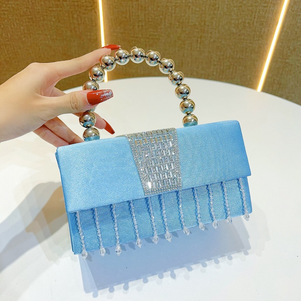 2025 new collection Inlaid Rhinestone Sequin Small Square Bag Banquet Women's Crossbody Bag Banquet Bag Autumn Women's Shoulder Bag Handbag 