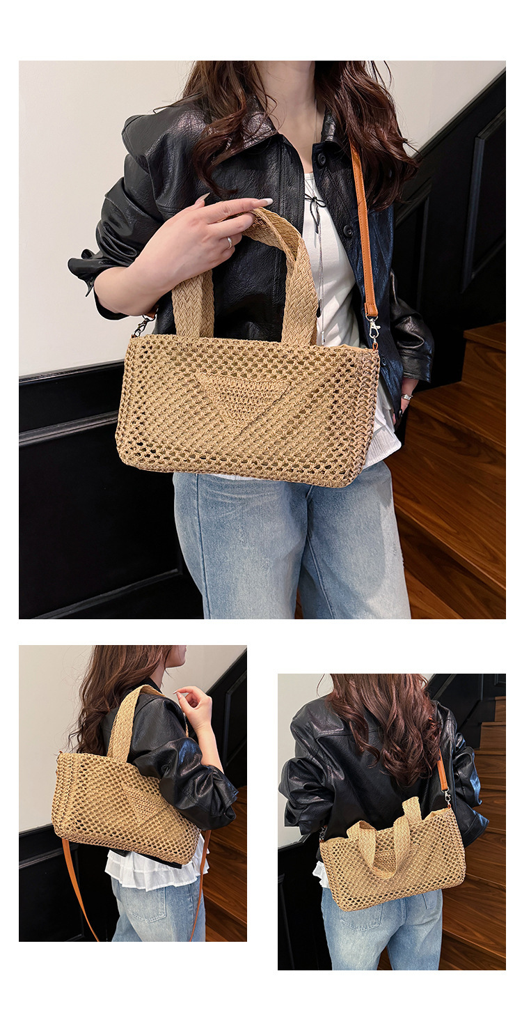 TB BHULAMTE Designer Bag Cross-border Handbag Tote Bag Fashion Casual Woven Bag New Casual Beach Vacation Bag High-end Texture Luxury Bag Women's