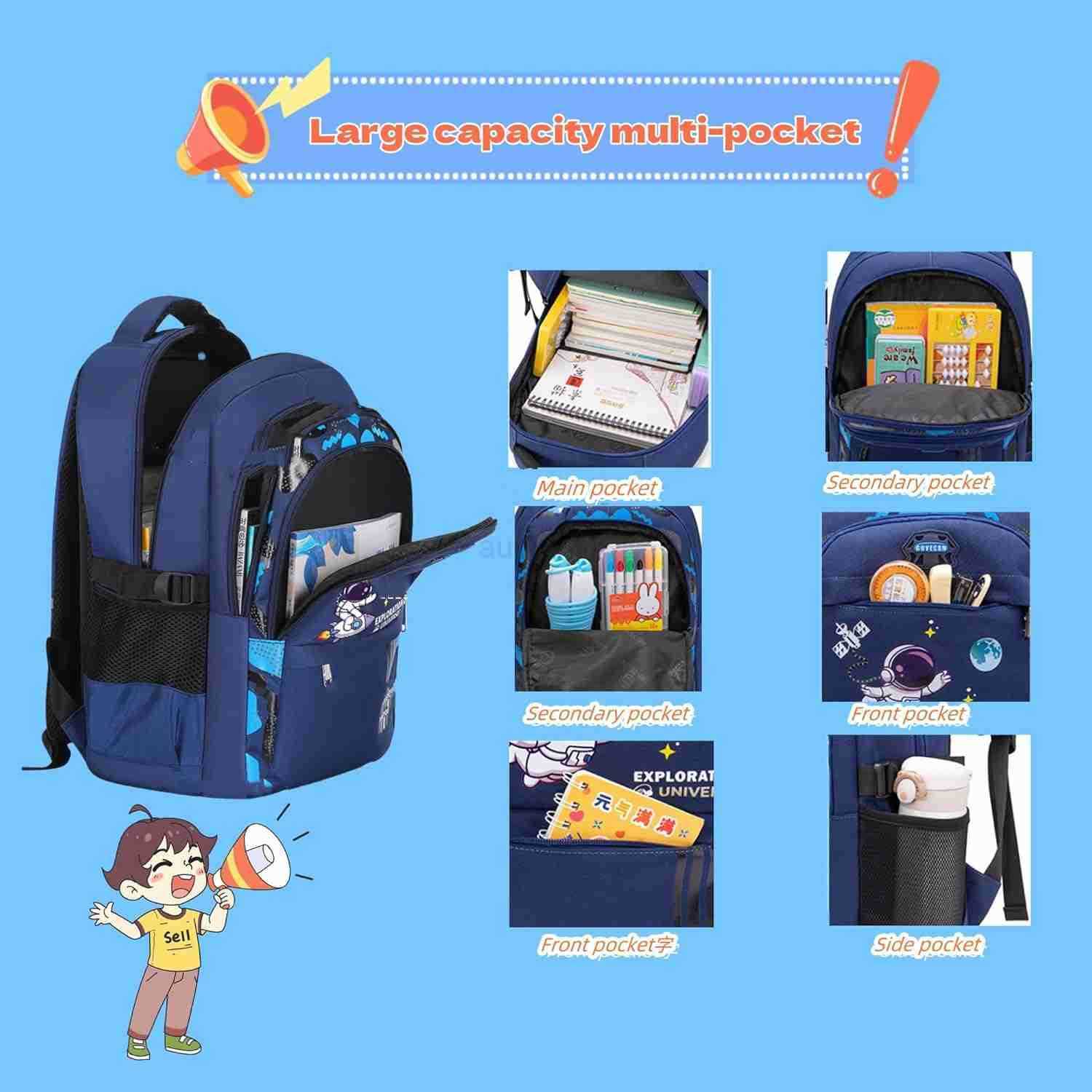 Backpack Astronaut Sports Kids Backpack Space Schoolbag for GirlsBoys Elementary Student BookbagZ250906
