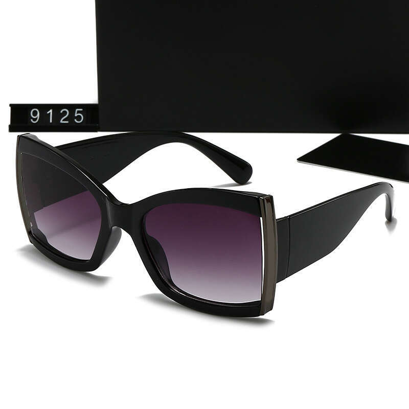 New Women's Fashion Trend Metal Leg Hollow Sunglasses UV Protection 9125 99a