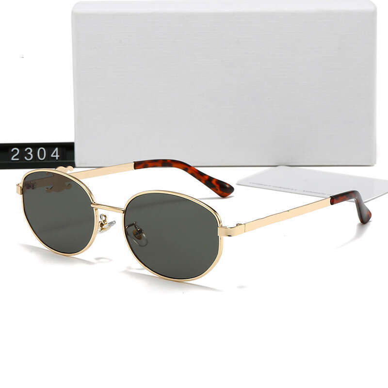 New Frame Fashion Glasses Trendy Round Sunglasses Outdoor Travel Leisure 2304XC 00e