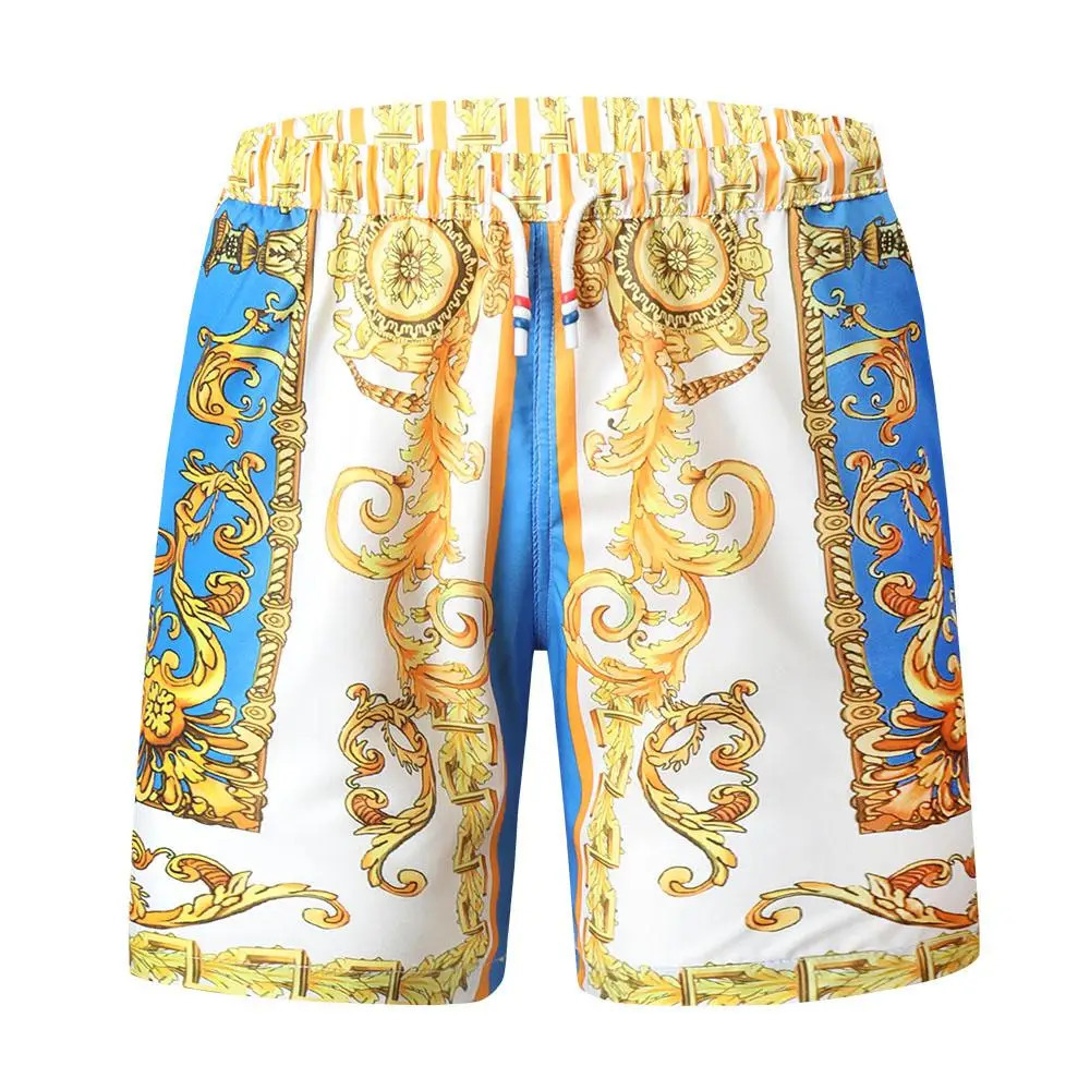 Gold Swimwear Shorts Breathable Surf Board Mens Vacation Beach Quick Dry Swimsuit Summer Sports Trunks Boy 250906