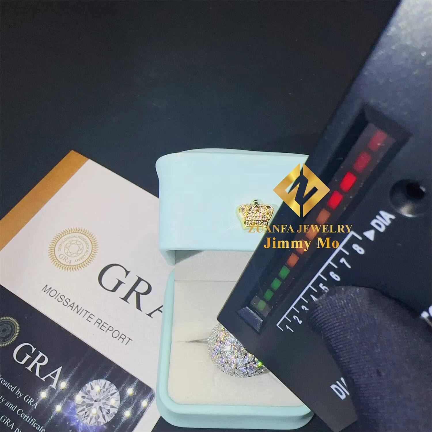 Shining Fashion Iced Out Hip Hop Wedding baguette Vvs Moissanite Diamond 925 Sterling Silver Flower Finger Ring