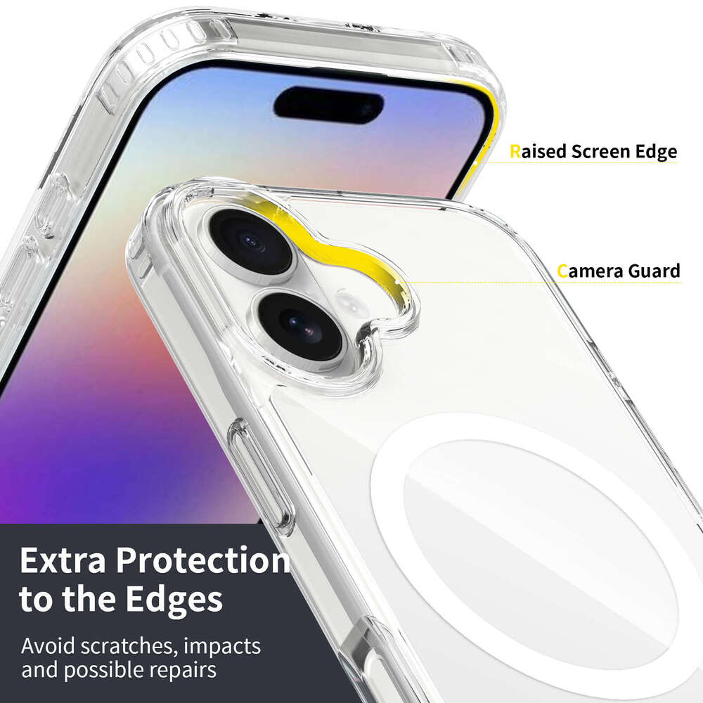 DHelectronics Suitable for Apple Anti-Scratch 2.0mm Magnetic Transparent Phone Case 17 Pro Two-in-One Airbag Protective Cover