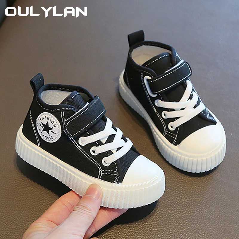 Children Canvas Hightop Comfortable Breathable Anti Slip Soft Sole Wearresistant Kids Daily Casual Shoes H260130
