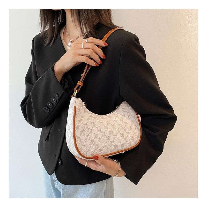 Elegant Ladies' Shoulder Handbag - Sleek Half-Moon Shape