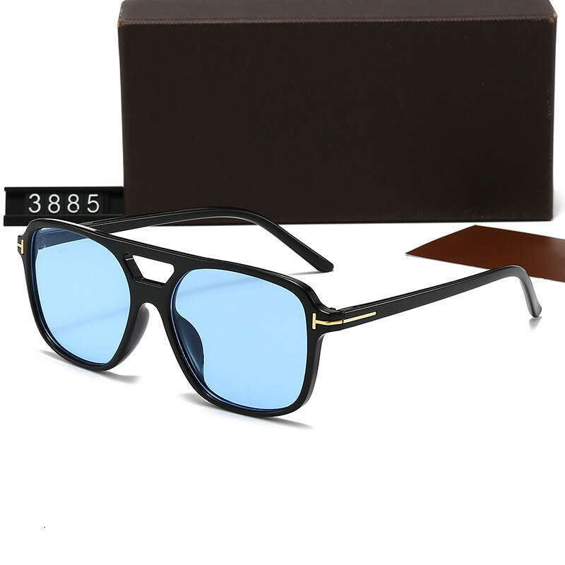 New Fashion Double Beam Square Frame Men's and Women's Personality Trendy Internet Celebrity Versatile Sunglasses 3885 70c