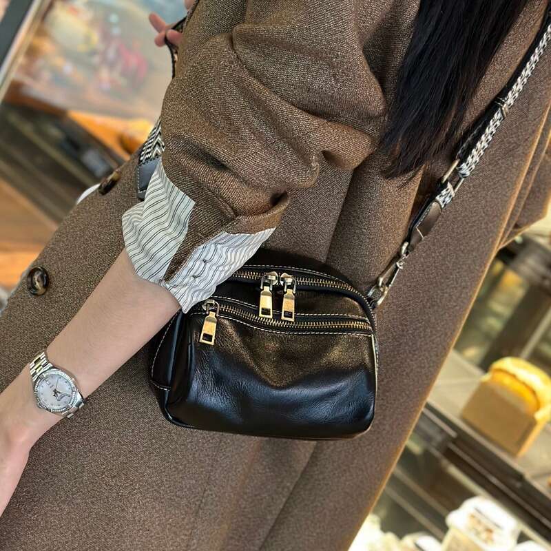 Genuine Leather Women's Small 2025 New High-Quality Texture Crossbody Niche Versatile Phone Cowhide Shoulder Bag