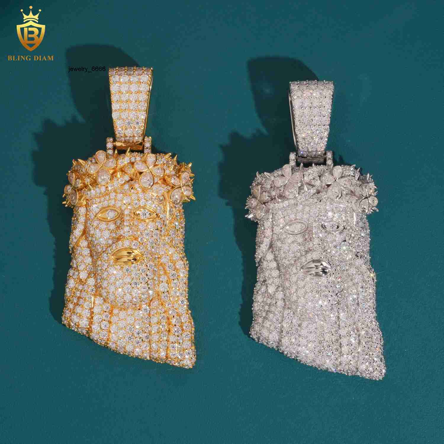 New Arrival Jesus Moissanite Pendant Hip Hop Style 925 Silver Moissanite Pendant Iced Out Jewelry Pass Diamond Tester with GRA