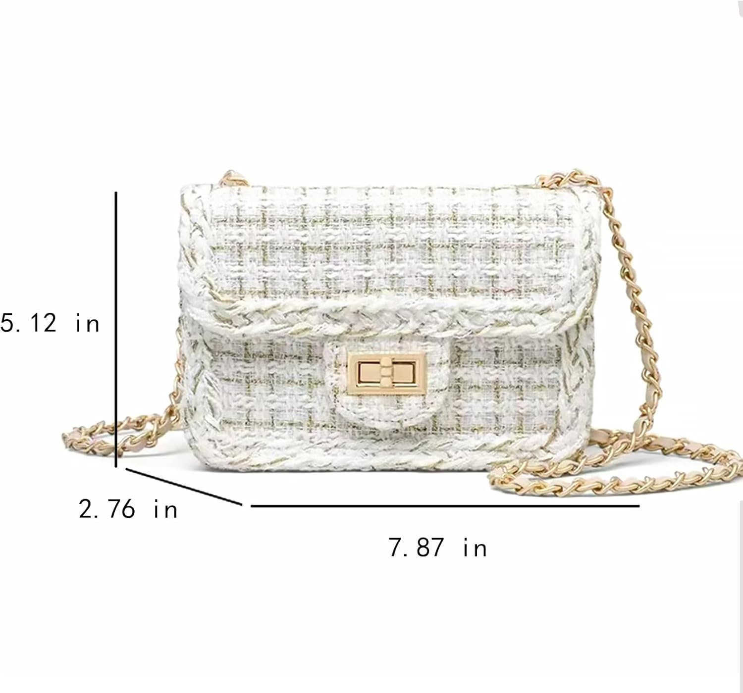 Designer Shoulder Bag for Women Trendy Mini Clutch Evening Bags Quilted Chain Cross body Bag Tweed Purses for Women M250906