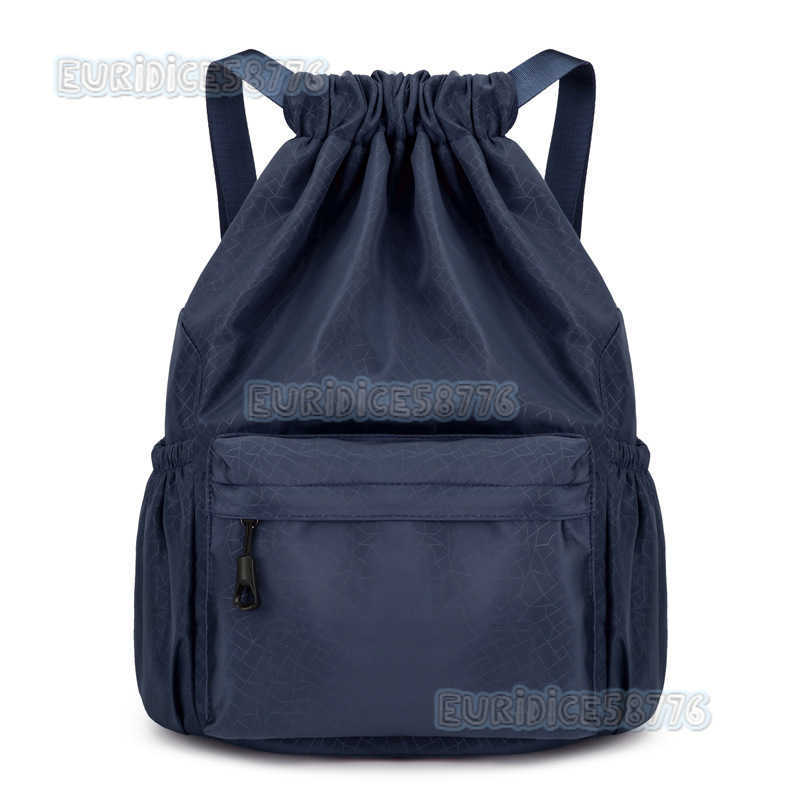 New Womens Drawstring Backpack Solid Color Dark Pattern Drawstring Bag Large Capacity Bucket Bag Gym Bag H250906