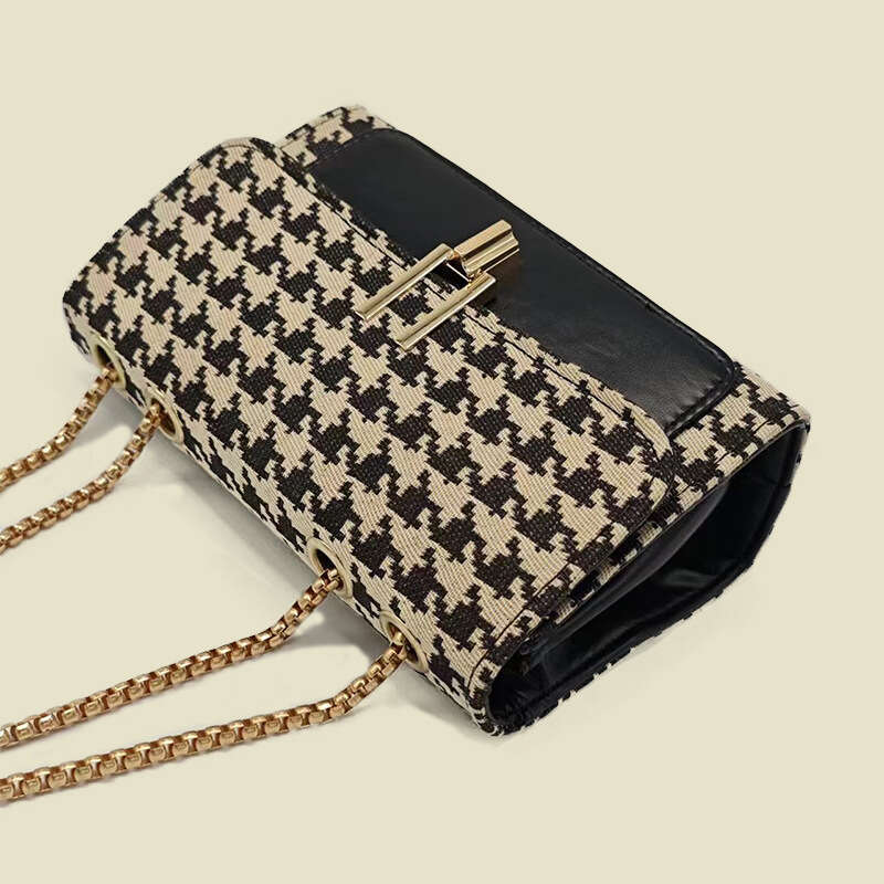 DHEssentials Stylish Small sized Urban minimalist Artificial Leather Checkered Chain - strap Bags in 2025 Summer 1356