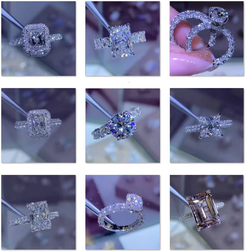 Fine Jewelry Luxury Wedding Ring 925 Sterling Silver Gold Plated Engagement Ladies Ring