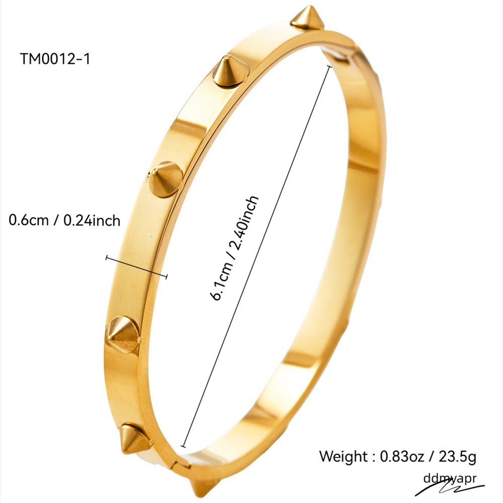 Designer Classic Bracelet Stainless Steel Ddmydec Men Women Riveted Bangle Gold Plated Fashion Jewelry Rivet Design Ddmydec Ddmydec