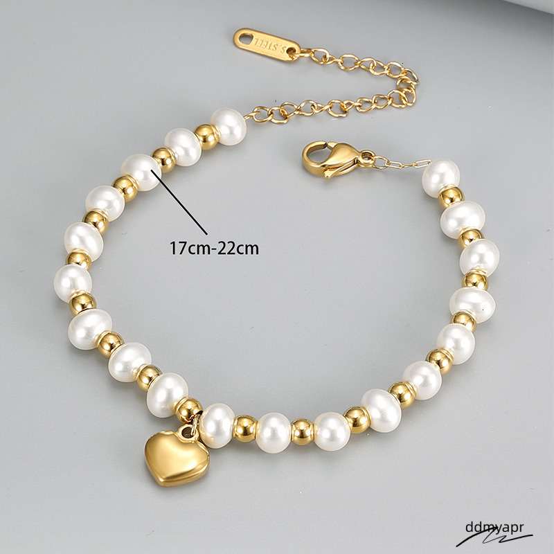 Korean Creative Fashion Sweet Minority Design Ddmydec Personalized Love Pearl Bracelet Casual Women Steel Jewelry 250710