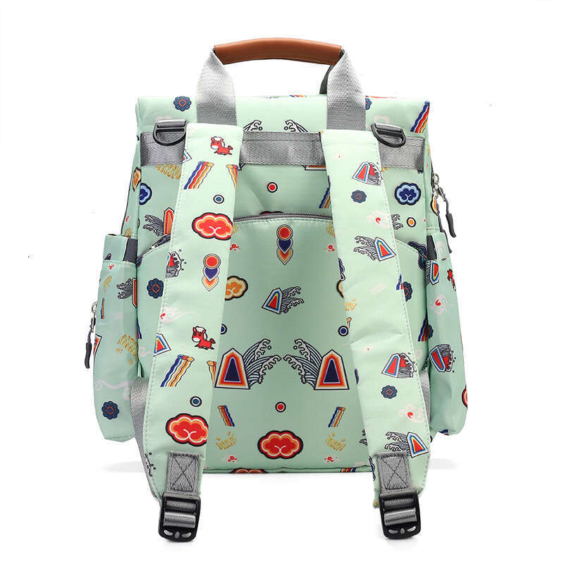 2021 New Women's Single Shoulder Crossbody Multifunctional Waterproof Mommy Bag Creative Embroidery Casual Washed Nylon Fabric