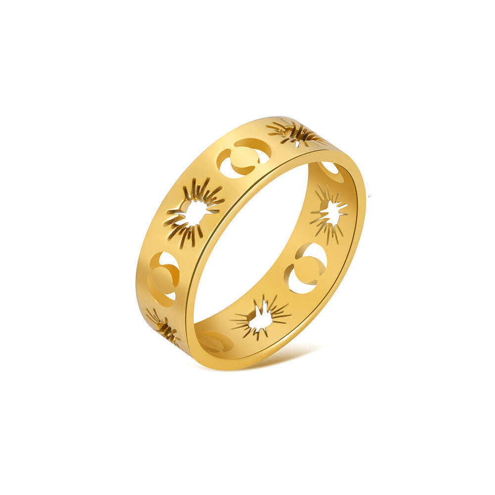 DHpet Unisex Ins - style Stainless Steel Rings with Five - pointed Star for 2025 Winter