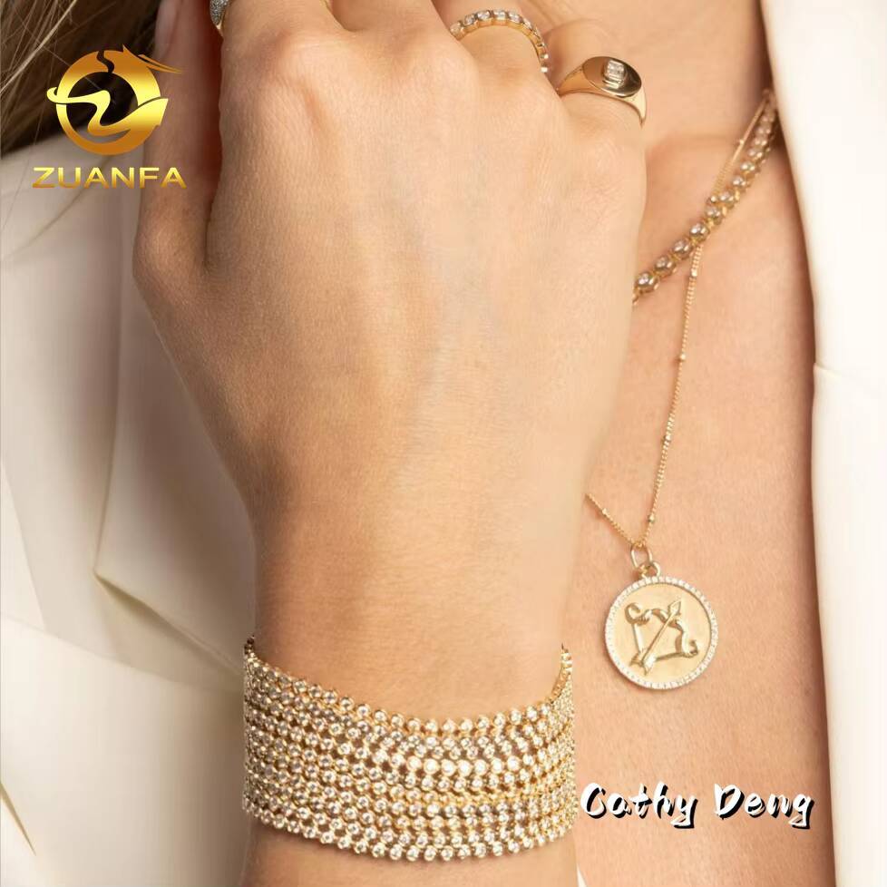 Factory Price Pass Diamond test 3mm Moissanite Tennis Bracelet Bezel Hip Hop 925 Moissanite Tennis Chain Diamond Tennis Necklace