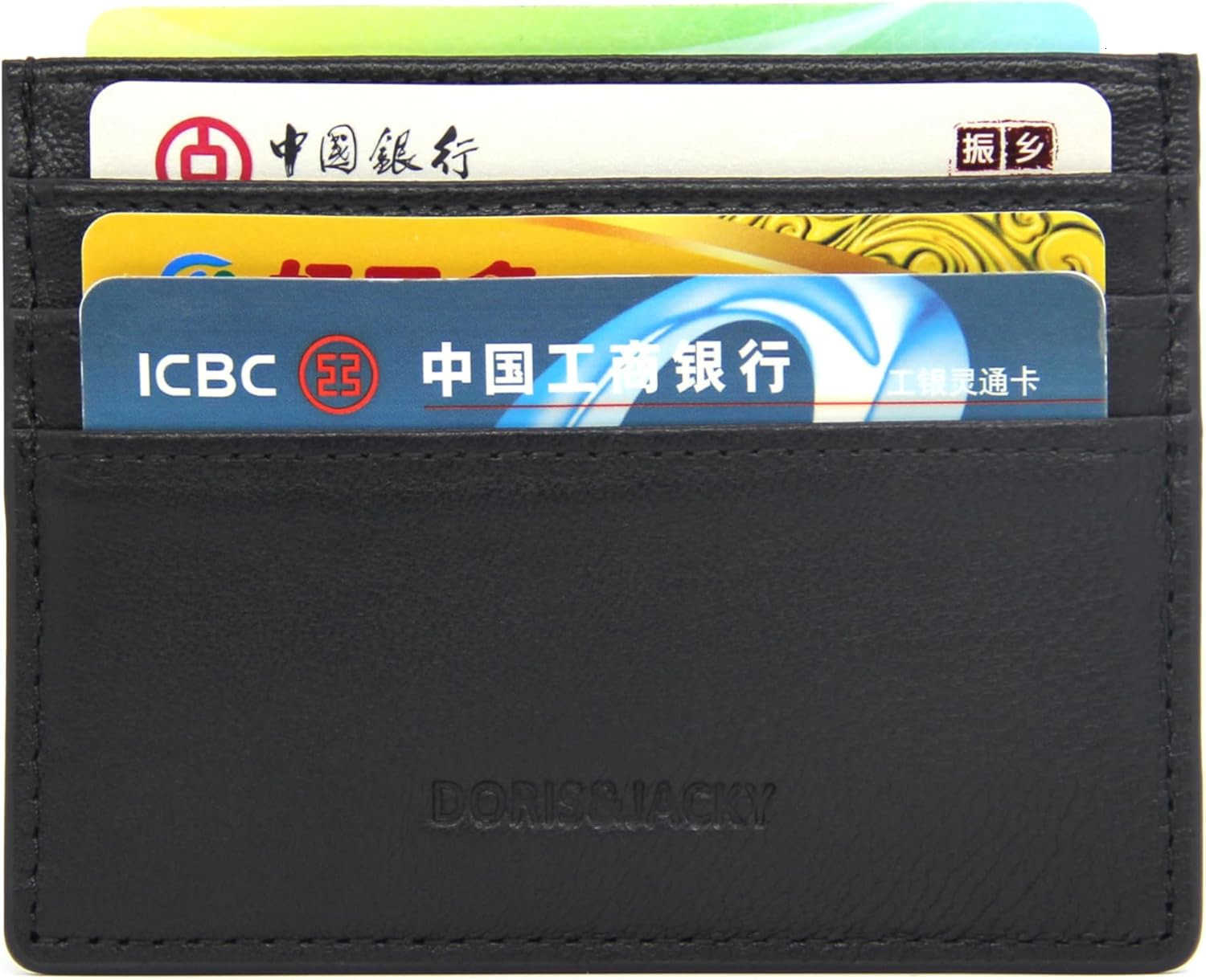 Minimalist Leather Card Holder Wallet Slim Lambskin CARD Case Card Protector 6 Card Slots Thin Business Wallet for Men and WomenDS901Black Z250906