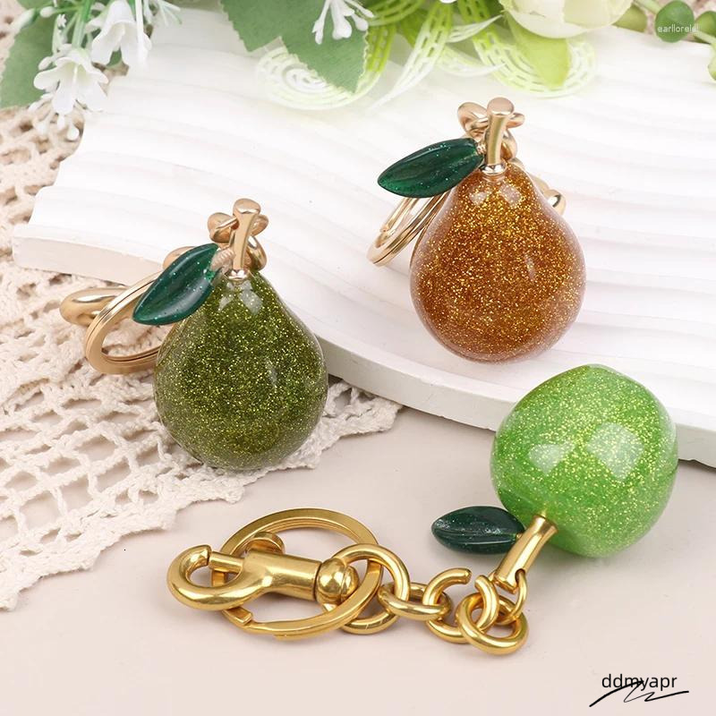 Keychains Cute Bag Charm Pear Apple Pensant Keychain For Handbag Purses Accessories Decor ddmyearth Gifts ddmyearth ddmyearth ddmyearth ddmyearth