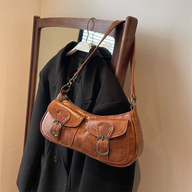 Sweet Cool Motorcycle for Women 2023 New Niche Fashion Single Shoulder Underarm Same Style Women's Bag