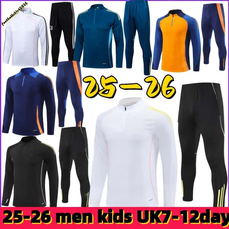 25 26tus Long sleeved half pull training suit Yildiz Vlahovic F.CONCEICAO DOUGLAS LUIZ Thuram N.GONZALEZ Gatti Kalulu 2026 sportswear Men Kids kit