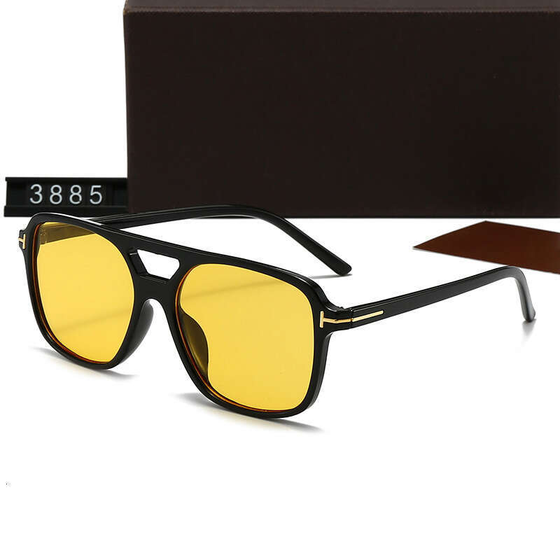 New Fashion Double Beam Square Frame Men's and Women's Personality Trendy Internet Celebrity Versatile Sunglasses 3885 70c