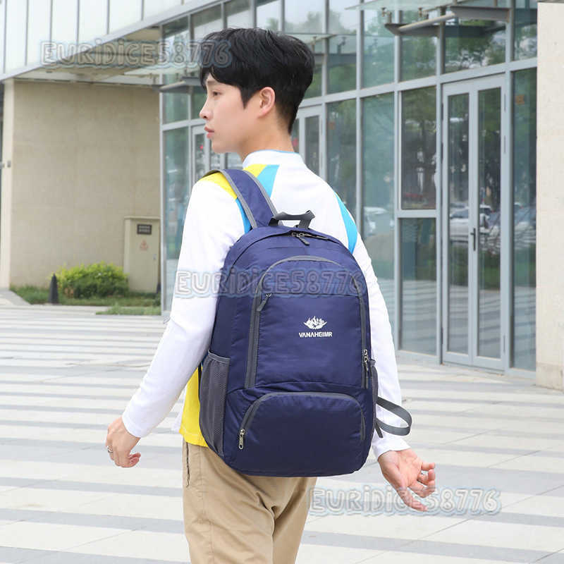 Backpack Large Capacity Suitable for Outdoor Sports Travel Mens and Womens Lightweight Folding Bag Printable Waterproof Backpack H250906