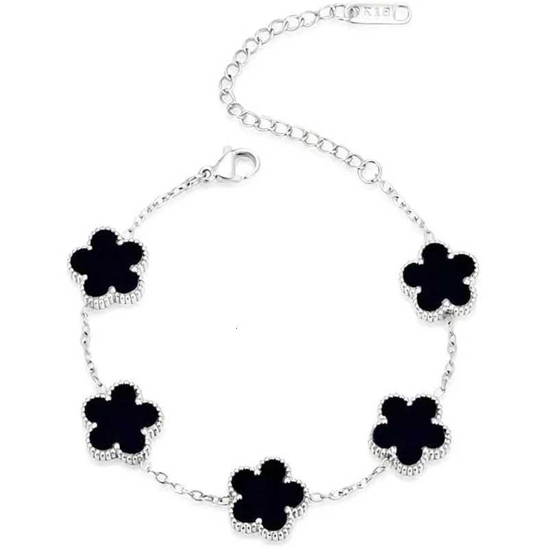 Clover Bracelet for Women Girls 14K Gold Silver Plated Stainless Steel Five Leaf Flower Dainty Lucky Link Bracelets Jewelry S250906