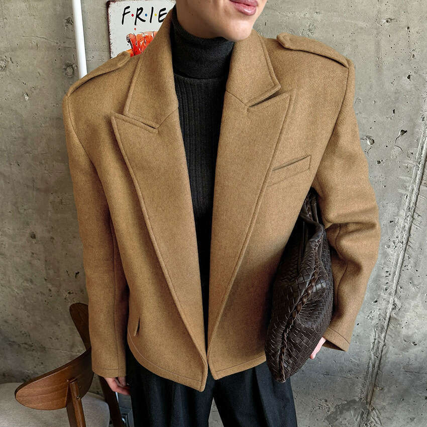Autumn Winter New High-End Warm Woolen Blazer For Women With Design Sense, Elegant And Fashionable Commuting B3