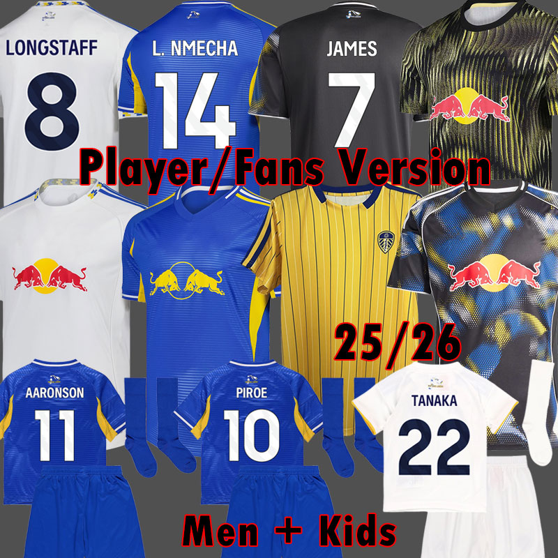 Leeds Icons Collection Soccer Jerseys Kits 25 26 LONGSTAFF PIROE STRUIJK TANAKA 2025 2026 STACH football shirt GNONTO AMPADU Top LUFC kit jersey Men Kids sets 3XL 4XL