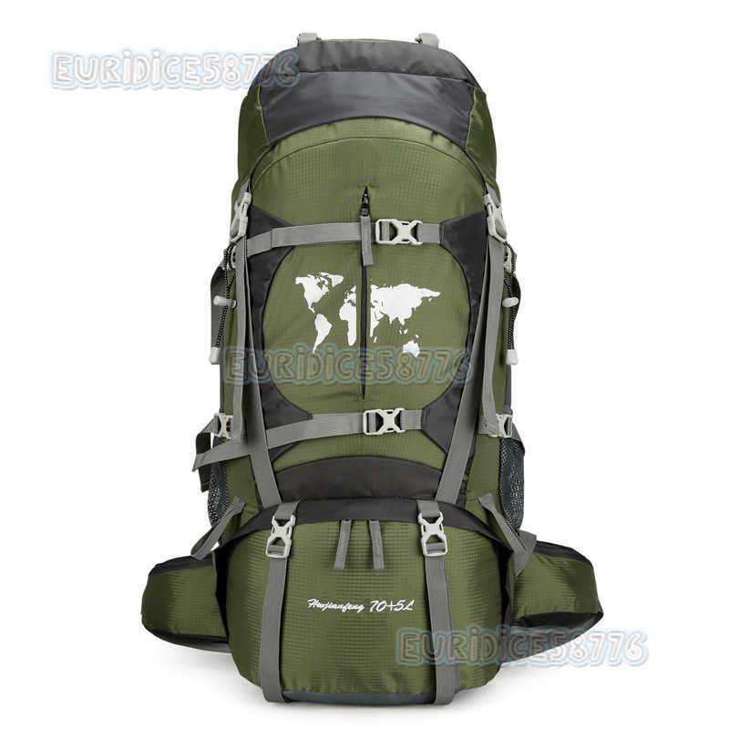 75l Large Capacity Mountaineering Bag Oxford Cloth Outdoor Hiking Backpack Travel Camping Frame Backpack H250906