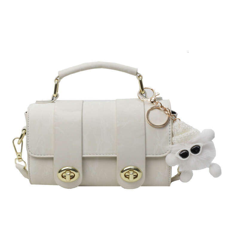 Trendy Popular Women's 2025 New High-end Handbag Small Square Fashion Versatile Korean Style Shoulder Bag with Pendant