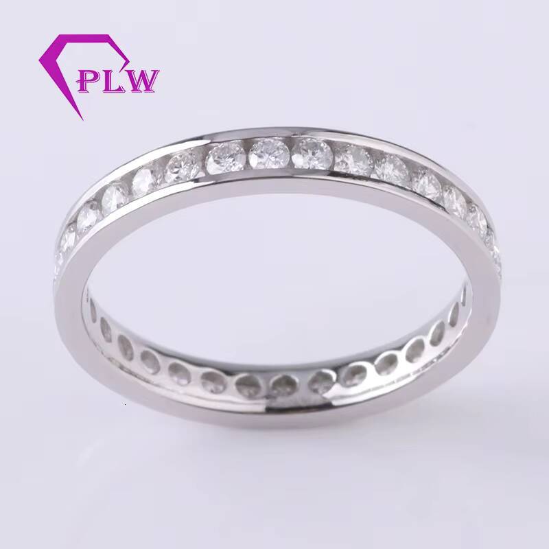 Provence Gem Pt950 Channel Setting Melee 2mm Moissanite Eternity Band Sit Flush Engagement Ring