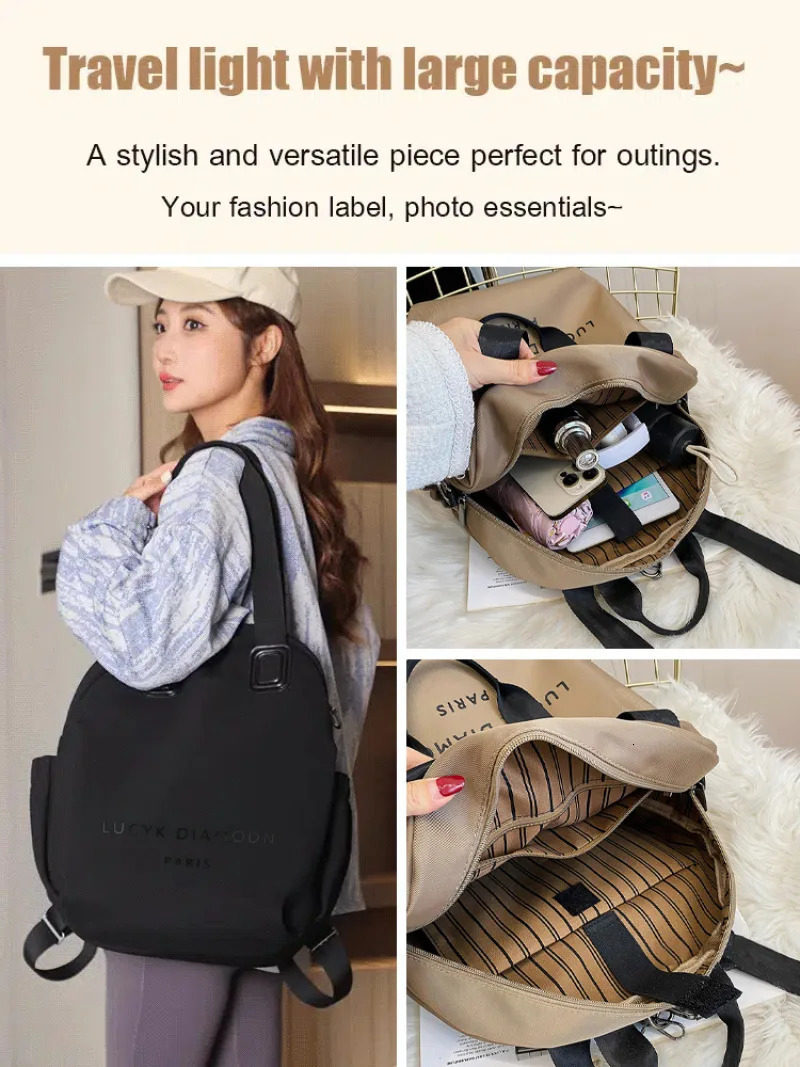 GMY Womens Large Capacity Backpack Multipurpose Stylish Minimalist Shoulder Bag Ideal for Daily Use Travel Work 250906